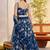 Mor Peach Blue net fabric lehenga with sequin & thread work