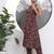 Rust animal print aline pure cotton kurta trouser set