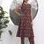 Rust animal print aline pure cotton kurta trouser set
