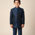 Blue embroidered indo western set for boys