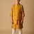Yellow viscose kurta bandi set for boys