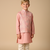 Pink embroidered kurta bandi set for boys