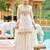 Off white embroidered georgette sharara set