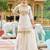 Off white embroidered georgette sharara set