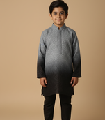 Grey chikankari kurta set for boys