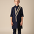 Blue viscose kurta bandi set for boys