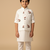 Maroon embroidery on white modal kurta bandi set for boys