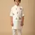 Maroon embroidery on white modal kurta bandi set for boys