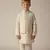 White embroidered kurta bandi set for boys