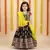 black green cotton embroidered lehenga choli set