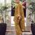 Dark mustard green crepe silk embroidered kurta set