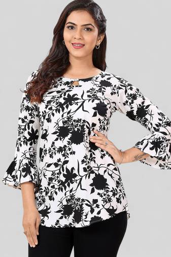 Saree swarg poly crepe printed short kurti