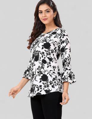  poly crepe printed short kurti 3