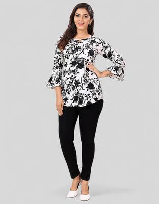  poly crepe printed short kurti 5
