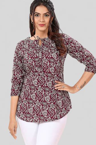 Saree swarg poly crepe printed short kurti