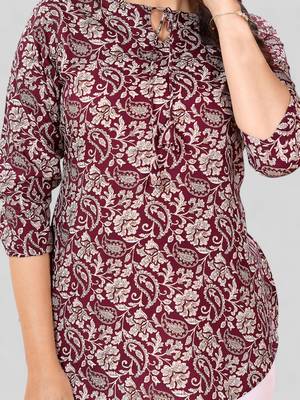  poly crepe printed short kurti 4