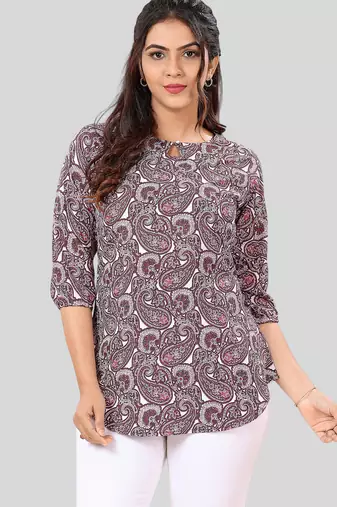 Saree swarg poly crepe printed short kurti