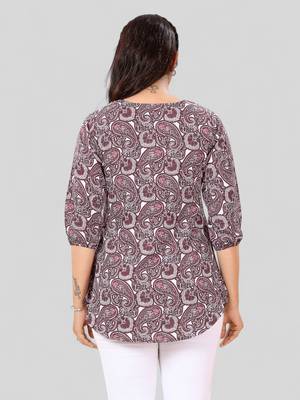  poly crepe printed short kurti 2