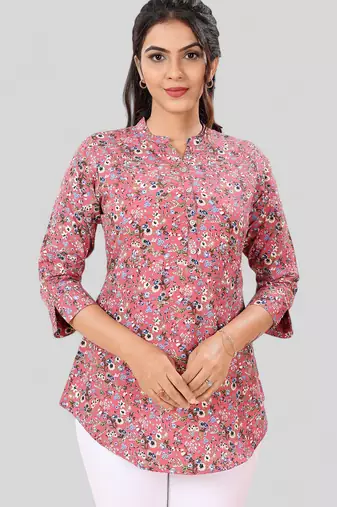 Saree swarg poly crepe printed short kurti