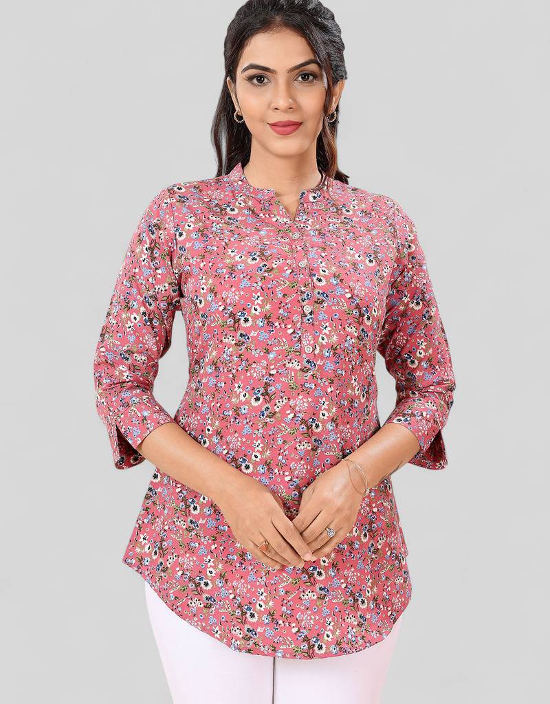 Saree swarg poly crepe printed short kurti