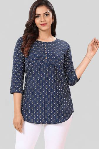 Saree swarg poly crepe printed short kurti