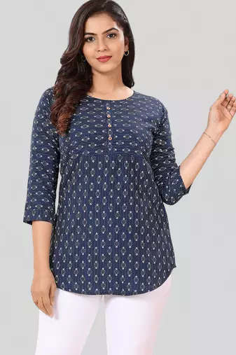 Saree swarg poly crepe printed short kurti