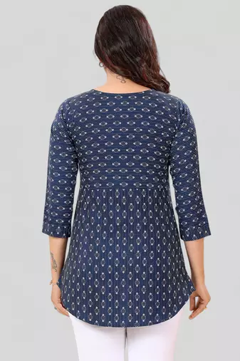  poly crepe printed short kurti