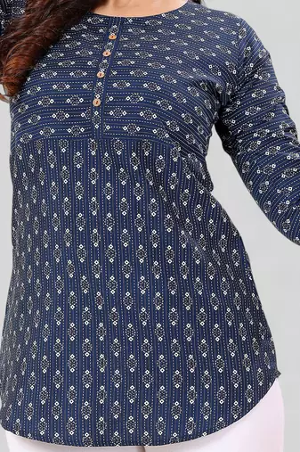  poly crepe printed short kurti
