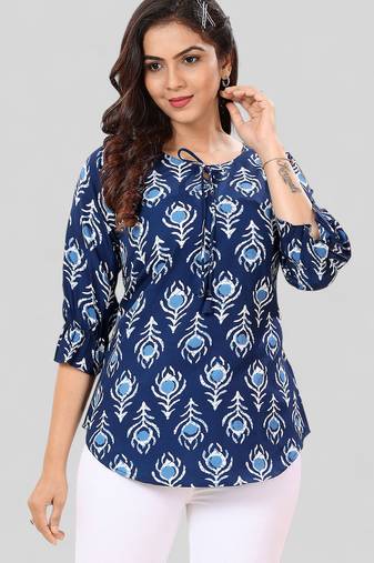 Saree swarg poly crepe printed short kurti