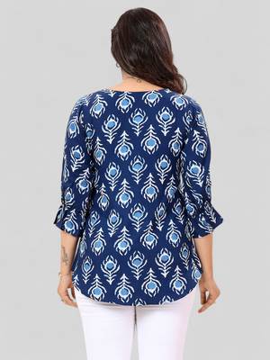  poly crepe printed short kurti 2