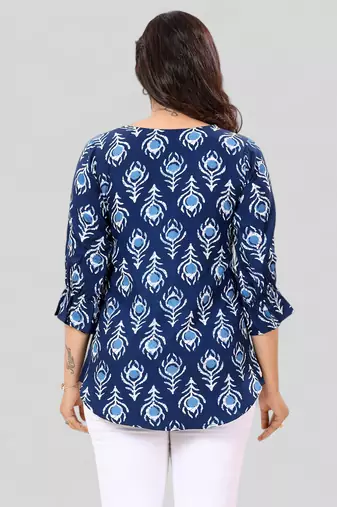  poly crepe printed short kurti