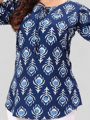  poly crepe printed short kurti 4