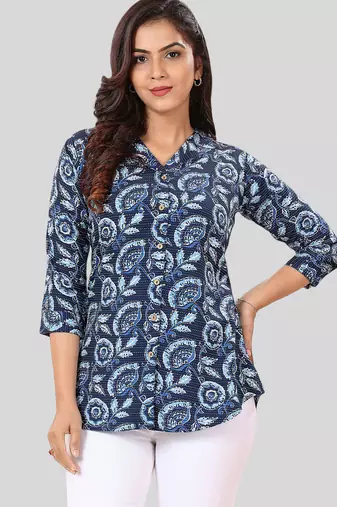 Saree swarg poly crepe printed short kurti