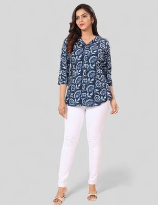  poly crepe printed short kurti 5