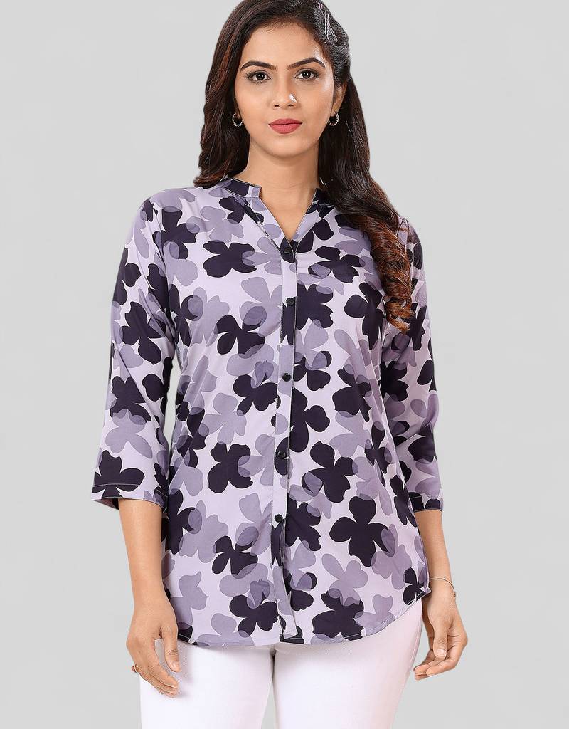 Saree swarg poly crepe printed short kurti