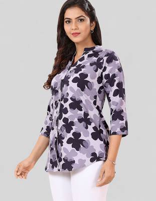  poly crepe printed short kurti 3