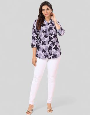  poly crepe printed short kurti 5