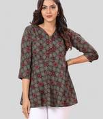 Saree swarg poly crepe printed short kurti