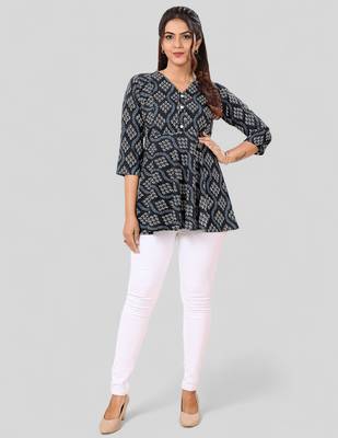  poly crepe printed short kurti 5