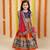  Vibrant Orange & Blue Embroidered Lehenga Choli Set for Girls