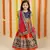  Vibrant Orange & Blue Embroidered Lehenga Choli Set for Girls