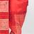 Red hand block print dupion silk dhoti for men (free size)