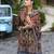 Multicolor chinon chiffon pakistani printed pakistani style kurta with palazzo & printed dupatta