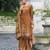 Rust brown chinon chiffon pakistani printed pakistani style kurta with palazzo & printed dupatta