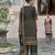 Black chinon chiffon pakistani printed pakistani style kurta with palazzo & printed dupatta