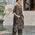Black chinon chiffon pakistani printed pakistani style kurta with palazzo & printed dupatta
