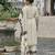 Ivory chinon chiffon pakistani printed pakistani style kurta with palazzo & printed dupatta