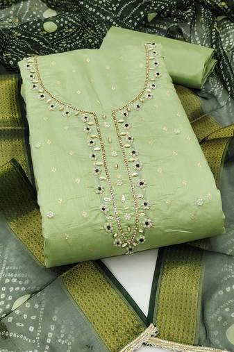 Women's light green unstitched weaving & handwork modal banarasi jacquard dress material (msmfc11610e)