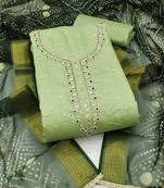 Women's light green unstitched weaving & handwork modal banarasi jacquard dress material (msmfc11610e)