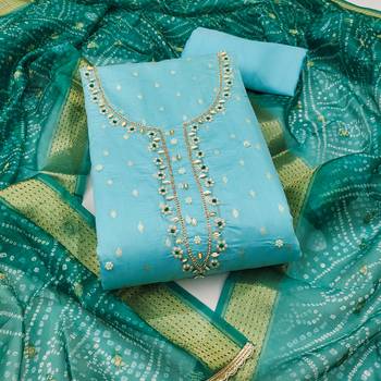  sly blue weaving & handwork modal banarasi jacquard dress material 1